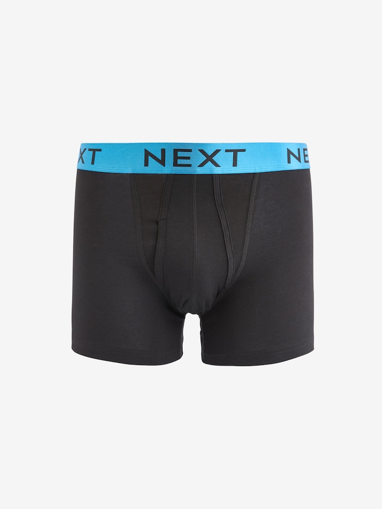Black Bright Colour Metallic Waistband 10 pack A-Front Boxers - Image 2 of 13