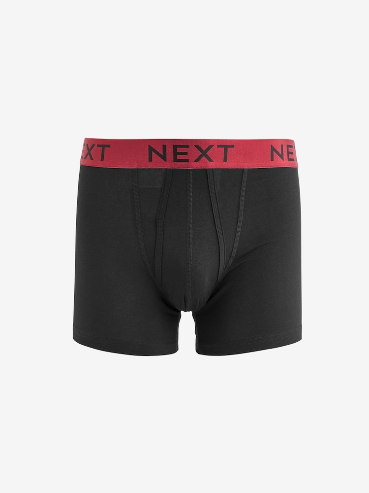 Black Bright Colour Metallic Waistband 10 pack A-Front Boxers - Image 3 of 13