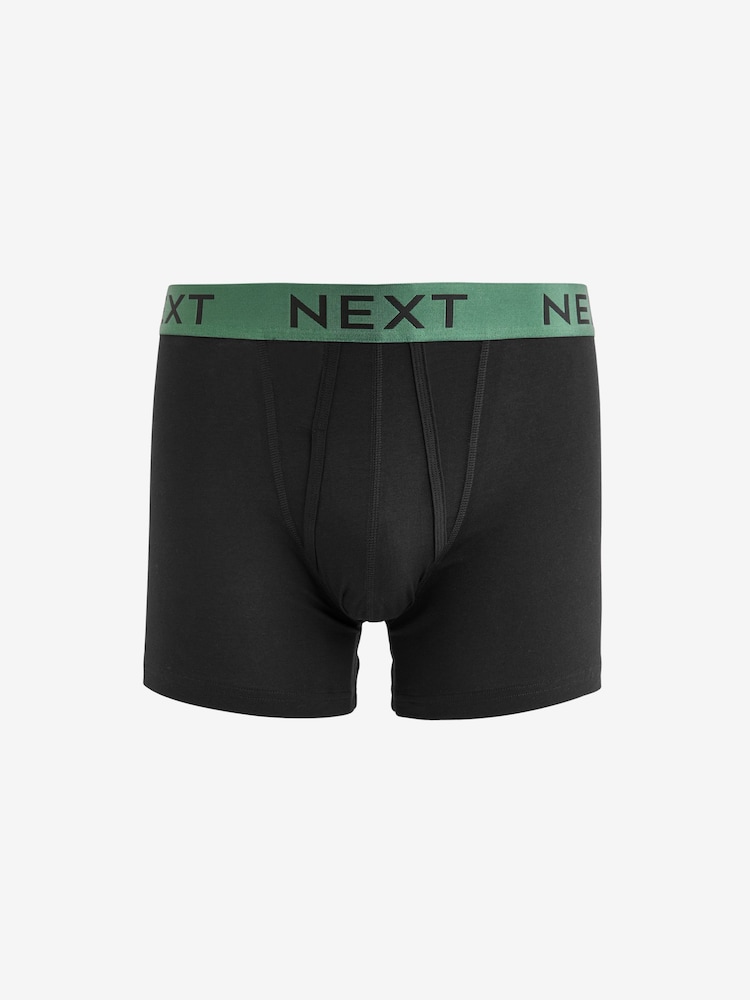 Black Bright Colour Metallic Waistband 10 pack A-Front Boxers - Image 4 of 13