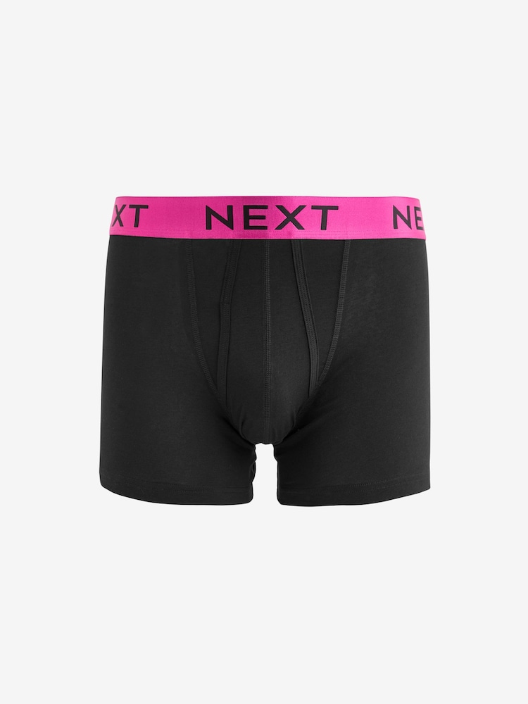 Black Bright Colour Metallic Waistband 10 pack A-Front Boxers - Image 6 of 13