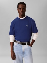 Calvin Klein Blue Short Sleeve Easy Monogram T-Shirt - Image 4 of 6