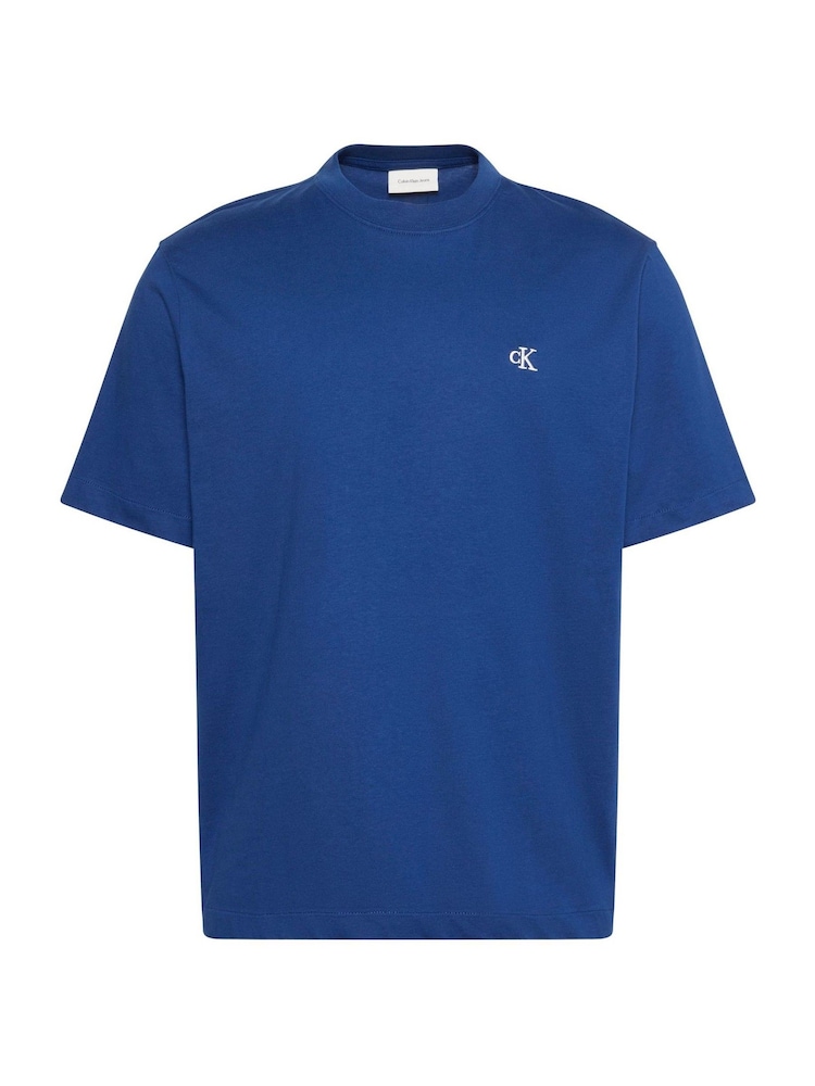 Calvin Klein Blue Short Sleeve Easy Monogram T-Shirt - Image 6 of 6 Calvin Klein Blue Short Sleeve Easy Monogram T-Shirt - Image 6 of 6