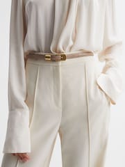 Reiss Blush Karla Leather Thin Belt - Image 2 of 4