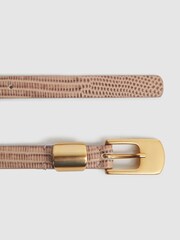 Reiss Blush Karla Leather Thin Belt - Image 3 of 4