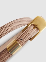 Reiss Blush Karla Leather Thin Belt - Image 4 of 4