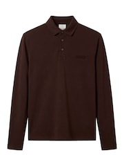 Grey - Calvin Klein Slim Cotton Long Sleeve Polo Shirt - Slika 6 od 6