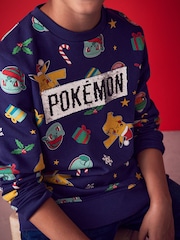 Marineblå - Jul Pokémon License Crew Sweatshirt (3-16år) - Image 4 of 8