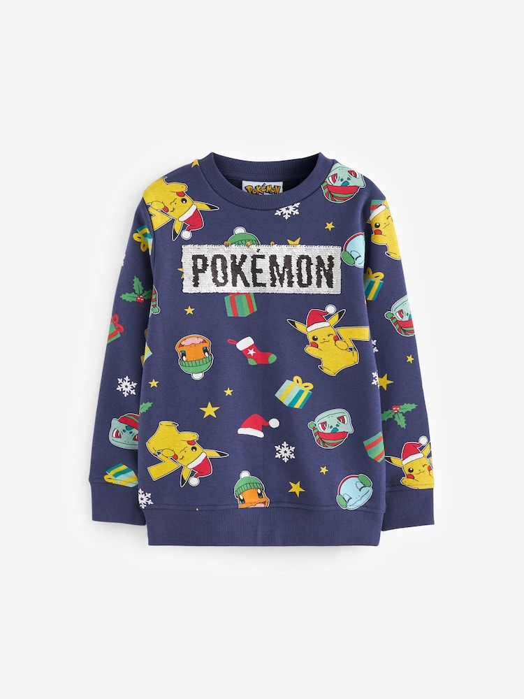 Marineblå - Jul Pokémon License Crew Sweatshirt (3-16år) - Image 5 of 8
