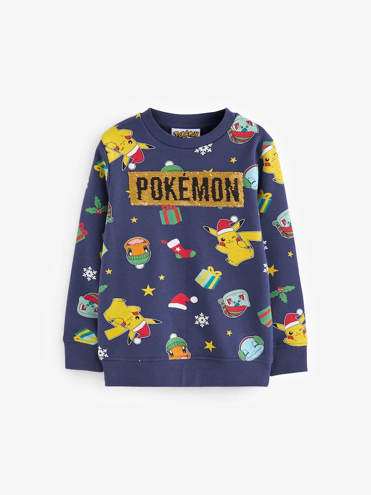 Marineblå - Jul Pokémon License Crew Sweatshirt (3-16år) - Image 6 of 8