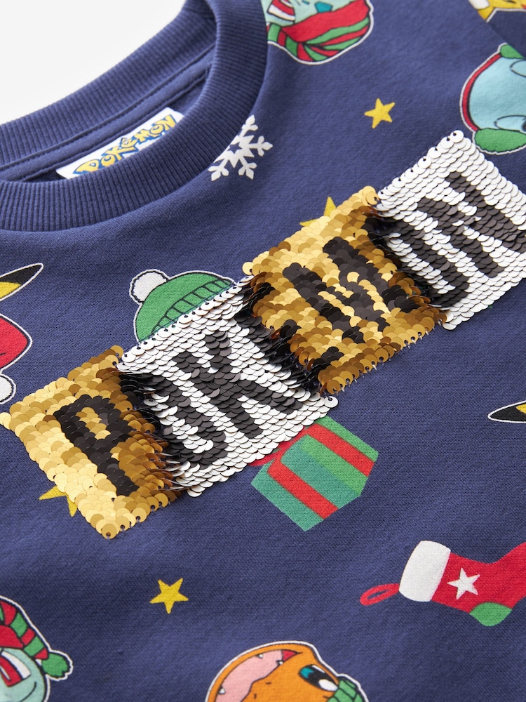 Marineblå - Jul Pokémon License Crew Sweatshirt (3-16år) - Image 8 of 8