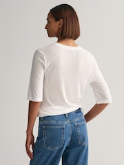 GANT White Fitted Lightweight T-Shirt - Image 2 of 5