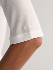 GANT White Fitted Lightweight T-Shirt - Image 4 of 5