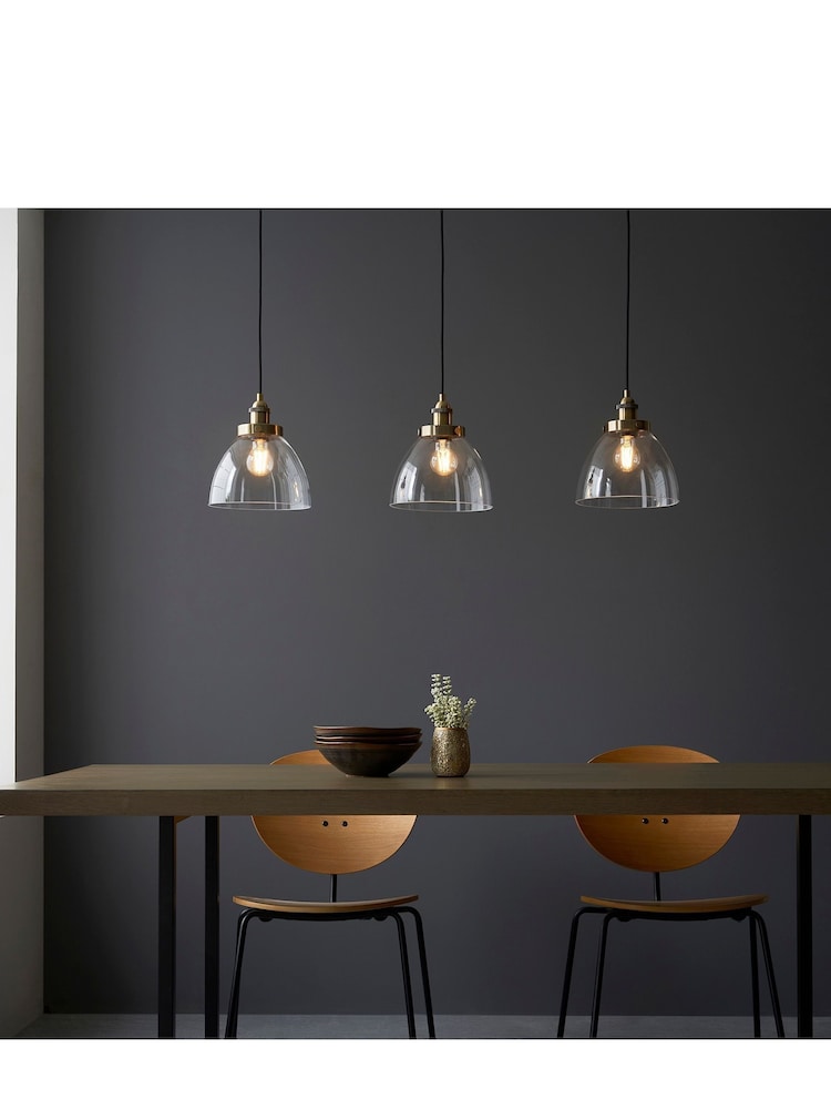 Gallery Home Antique Brass 3 Light Pierre Pendant Ceiling Light - Image 1 of 3