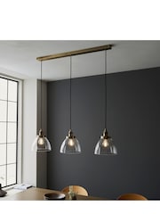 Gallery Home Antique Brass 3 Light Pierre Pendant Ceiling Light - Image 2 of 3