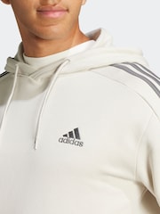 adidas Cream Essentials Fleece 3-Stripes 100% Cotton Hoodie - Image 5 of 7