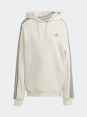 adidas Cream Essentials Fleece 3-Stripes 100% Cotton Hoodie - Image 7 of 7