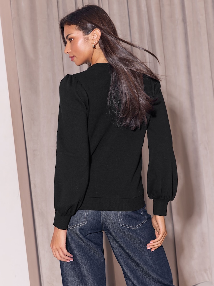 Lipsy Black Cockapoo Christmas Crew Neck Sweatshirt - Image 5 of 5