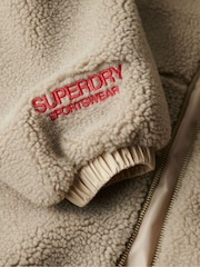 Superdry Brown Borg Boxy Zip Hoodie - Image 6 of 6