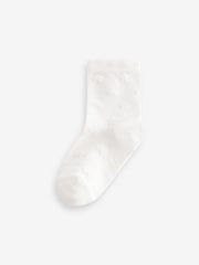 White 5 Pack Cotton Rich Star Texture Ankle Socks - Image 3 of 7