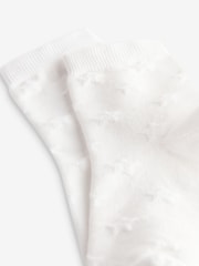 White 5 Pack Cotton Rich Star Texture Ankle Socks - Image 7 of 7