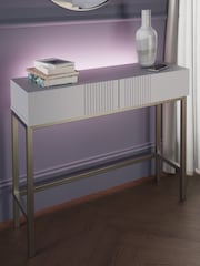 Frank Olsen White Iona 2 Drawer Console Table with Smart Features - Image 1 of 7