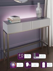 Frank Olsen White Iona 2 Drawer Console Table with Smart Features - Image 3 of 7