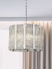 Searchlight Silver Dragon Satin Silver 5Lt Pendant Ceiling Light - Image 1 of 3