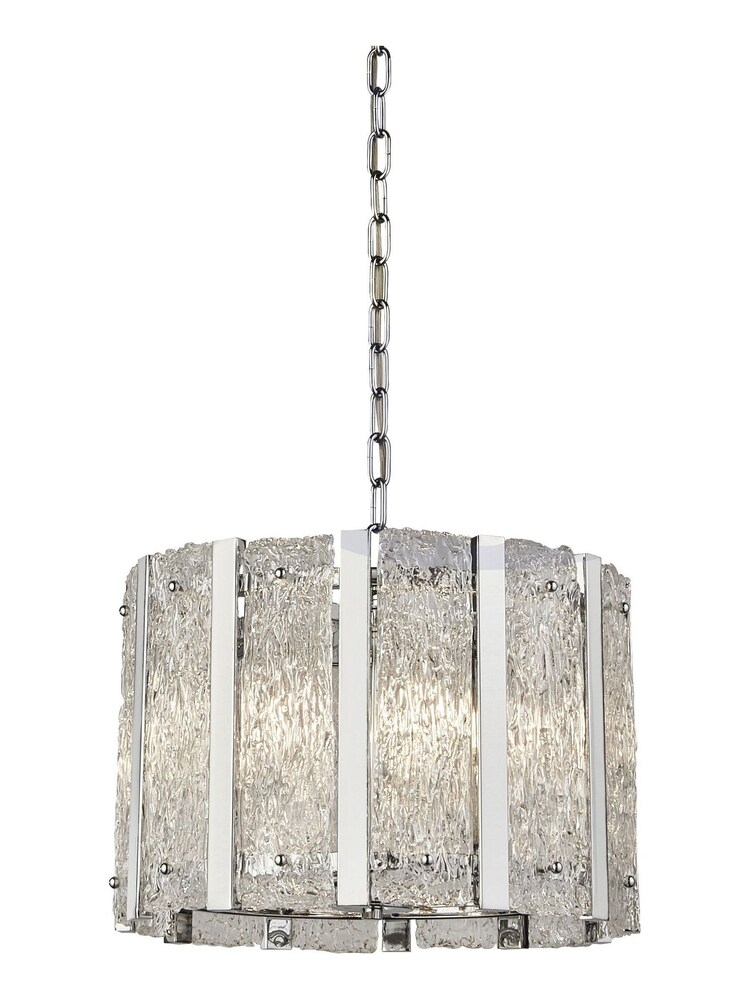 Searchlight Silver Dragon Satin Silver 5Lt Pendant Ceiling Light - Image 2 of 3
