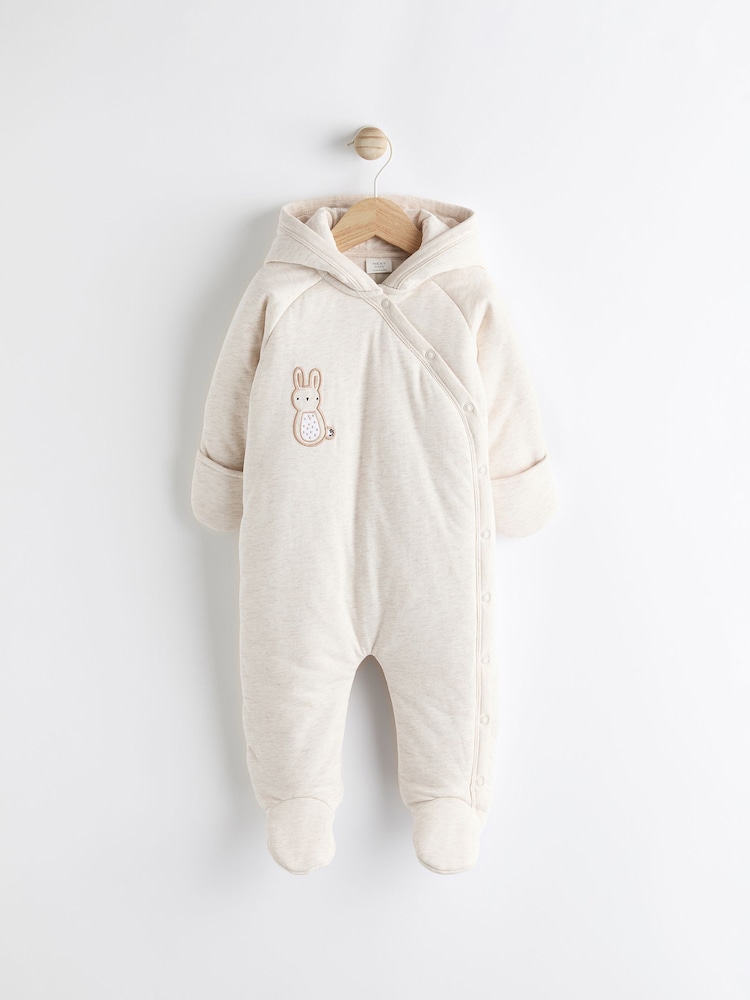 Nerzbraun - Baby-Einteiler aus Jersey mit Kapuze - Bild 1 von 7