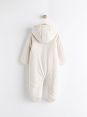 Nerzbraun - Baby-Einteiler aus Jersey mit Kapuze - Bild 2 von 7