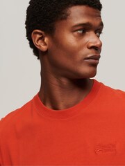 Superdry Dark Orange Vintage Logo Embroided T-Shirt - Image 3 of 4