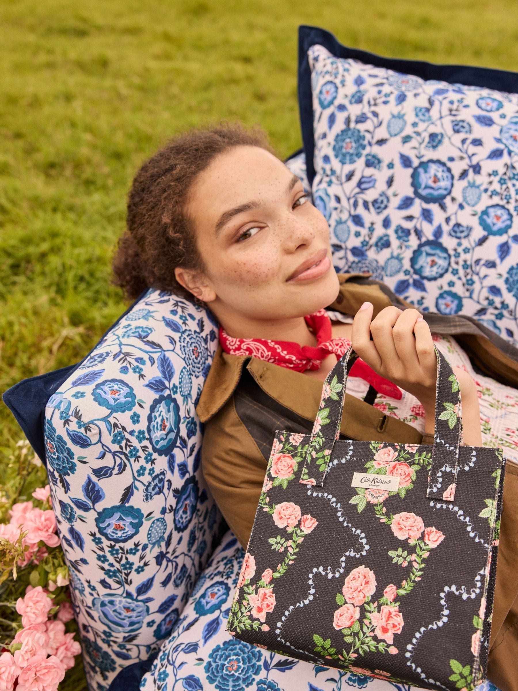 Buy Cath Kidston Black Rose 100% Cotton Small Coated Bookbag from Next  Luxembourg