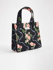 Cath Kidston Black Rose 100% Cotton Small Coated Bookbag - Image 4 of 8