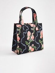 Cath Kidston Black Rose 100% Cotton Small Coated Bookbag - Image 5 of 8