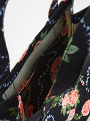 Cath Kidston Black Rose 100% Cotton Small Coated Bookbag - Image 6 of 8