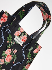 Cath Kidston Black Rose 100% Cotton Small Coated Bookbag - Image 7 of 8
