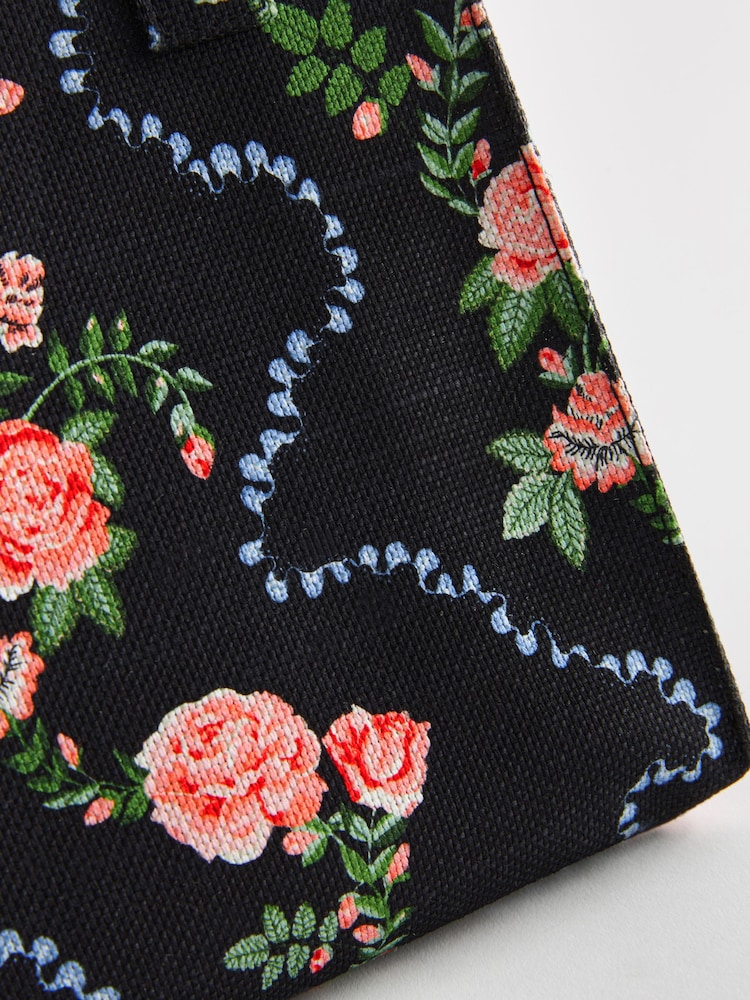 Cath Kidston Black Rose 100% Cotton Small Coated Bookbag - Image 8 of 8