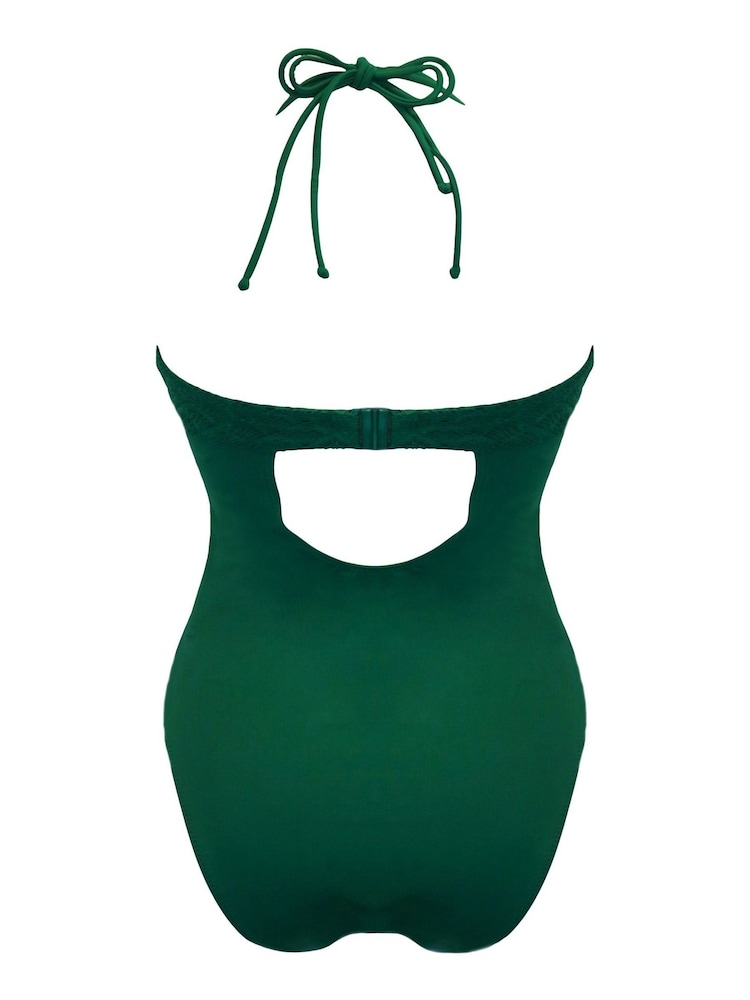 Pour Moi Green Castaway Adjustable Halter Underwired Swimsuit - Image 5 of 5