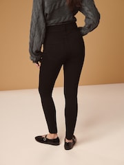 Black Jersey Denim Leggings - Image 3 of 6