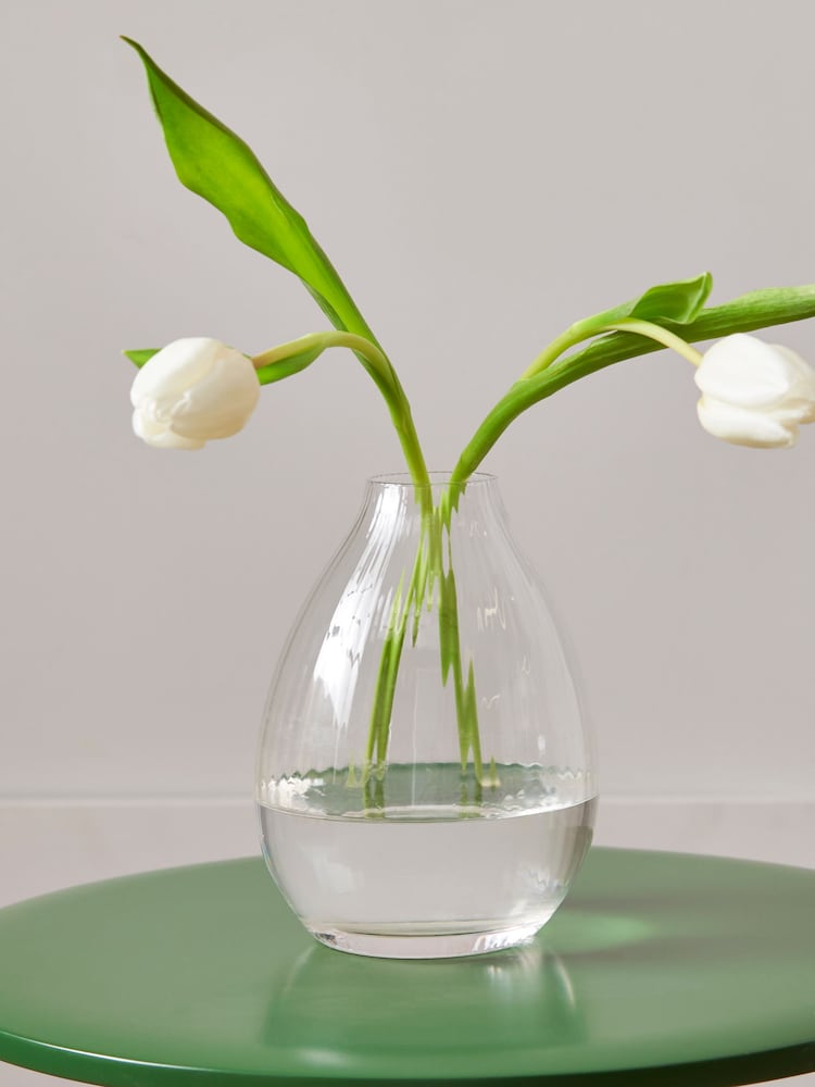 Jasper Conran London Clear Flured Glass Vase - Image 1 of 4