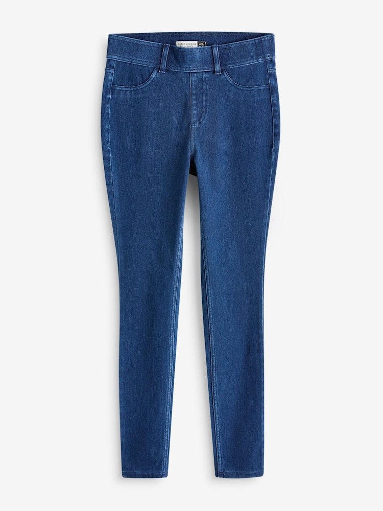 Dark Blue Jersey Denim Leggings - Image 1 of 2