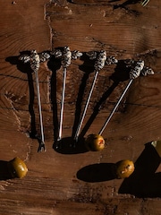 Selbrae House Set of 4 Gold Bee Olive Picks - Image 1 of 6