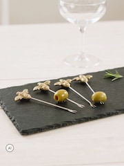 Selbrae House Set of 4 Gold Bee Olive Picks - Image 5 of 6