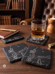 Selbrae House Black Set of 4 Shooting Slate Coasters - Image 3 of 6