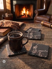 Selbrae House Black Set of 4 Shooting Slate Coasters - Image 5 of 6