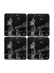 Selbrae House Black Set of 4 Shooting Slate Coasters - Image 6 of 6