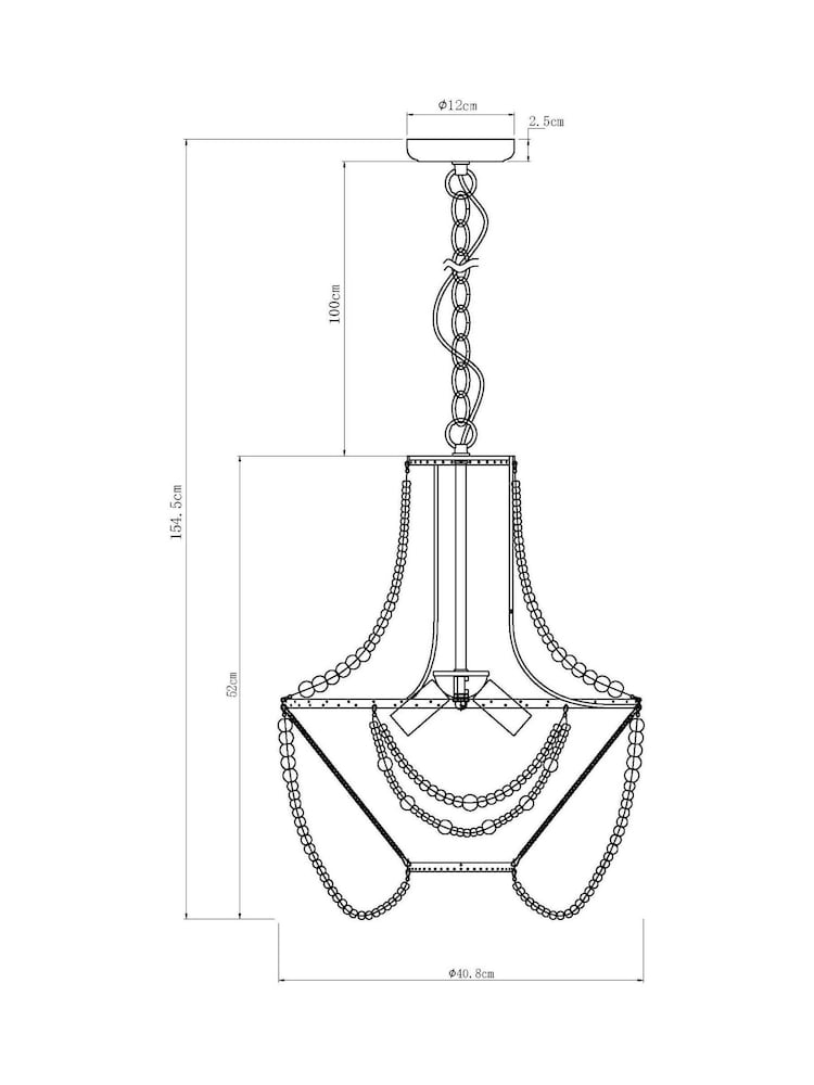 Natural Tahlia 3 Light Chandelier - Image 8 of 8