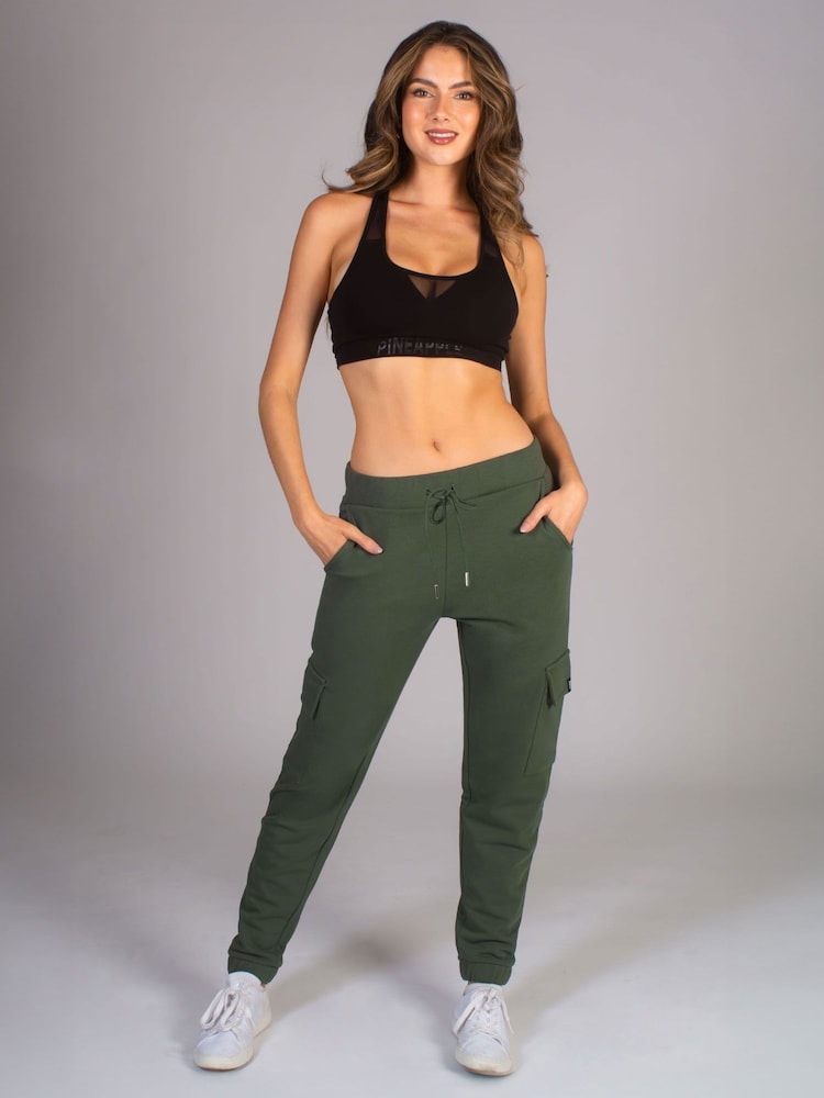 Pineapple Green Womens Cargo Joggers - Image 1 of 5