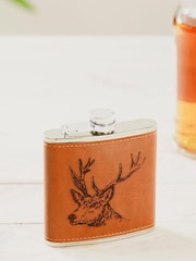 Selbrae House Tan Stag Leather Hip Flask - Image 2 of 4