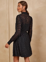 Love & Roses Black Spot Mesh Mini Dress - Image 5 of 5
